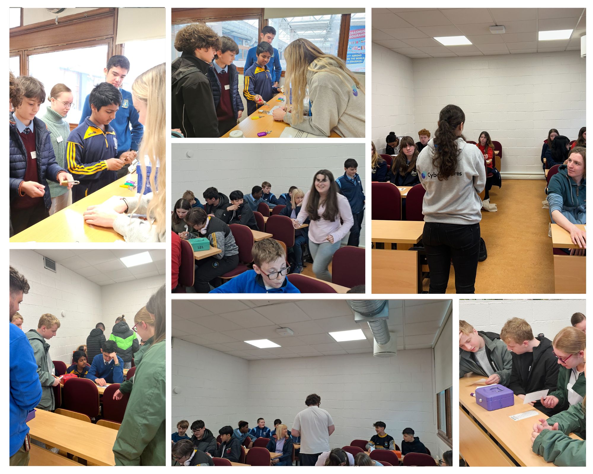 Collage of Cyber security escape rooms for cyber security courses