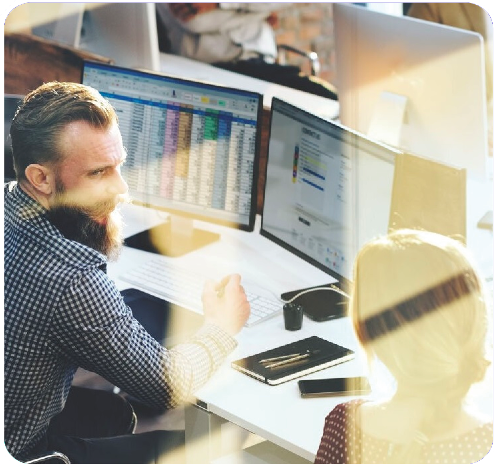 Man at desk working