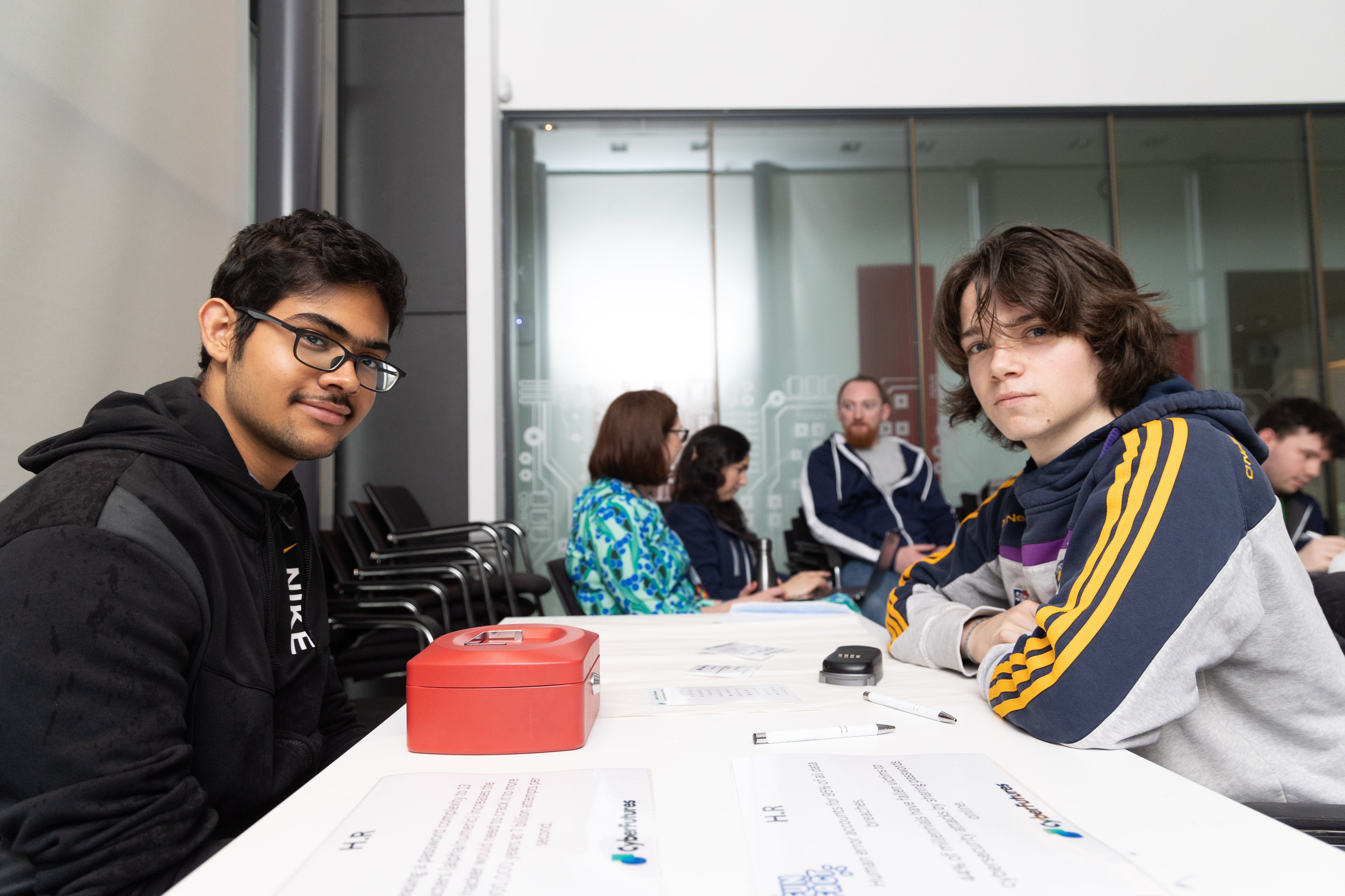 students working on a puzzle